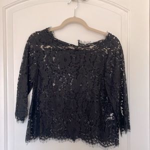 Joie black lace blouse size small